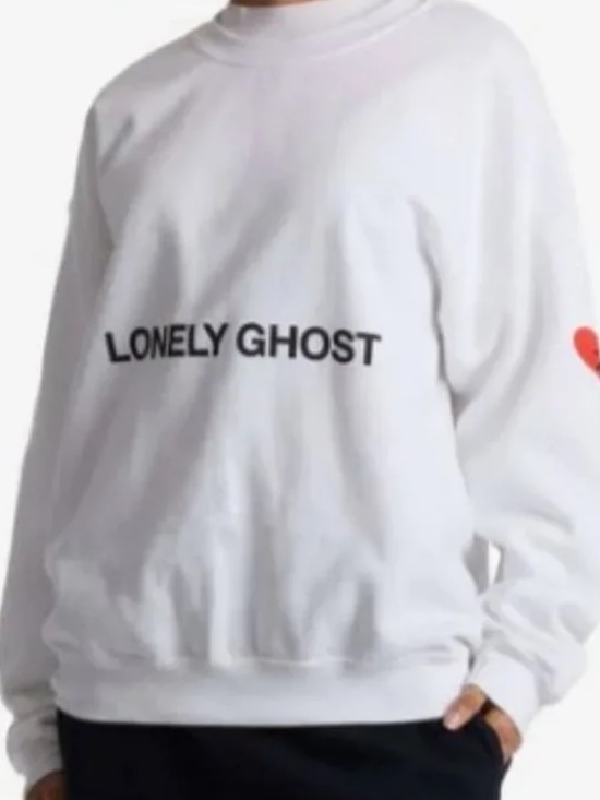 LONELY GHOST Tops - Lonely Ghost White Heart on my Sleeve Crewneck Sweatshirt Women's Medium